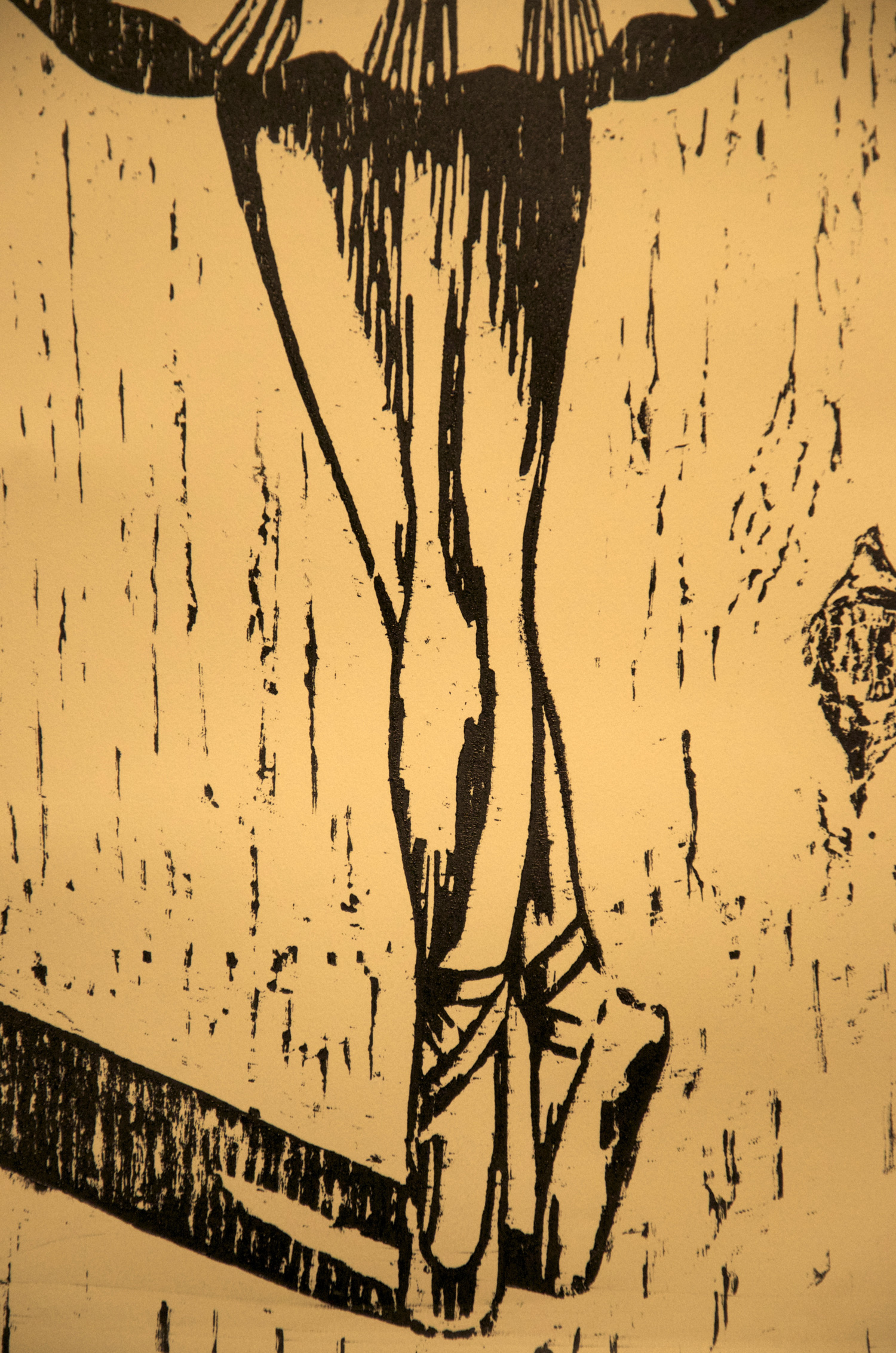 Ballerina, woodcut print, by Tara Marolf