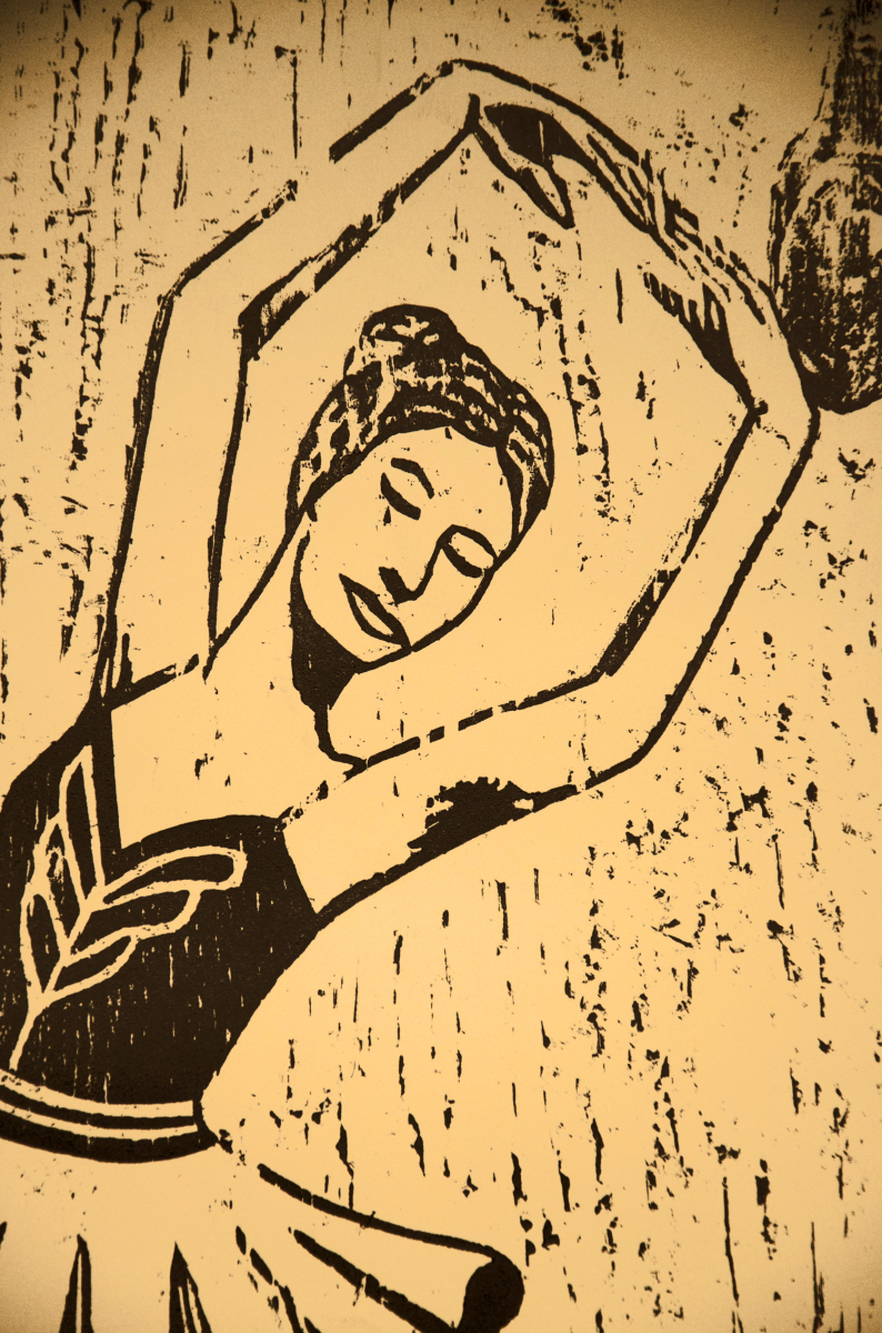 Ballerina, woodcut print, by Tara Marolf