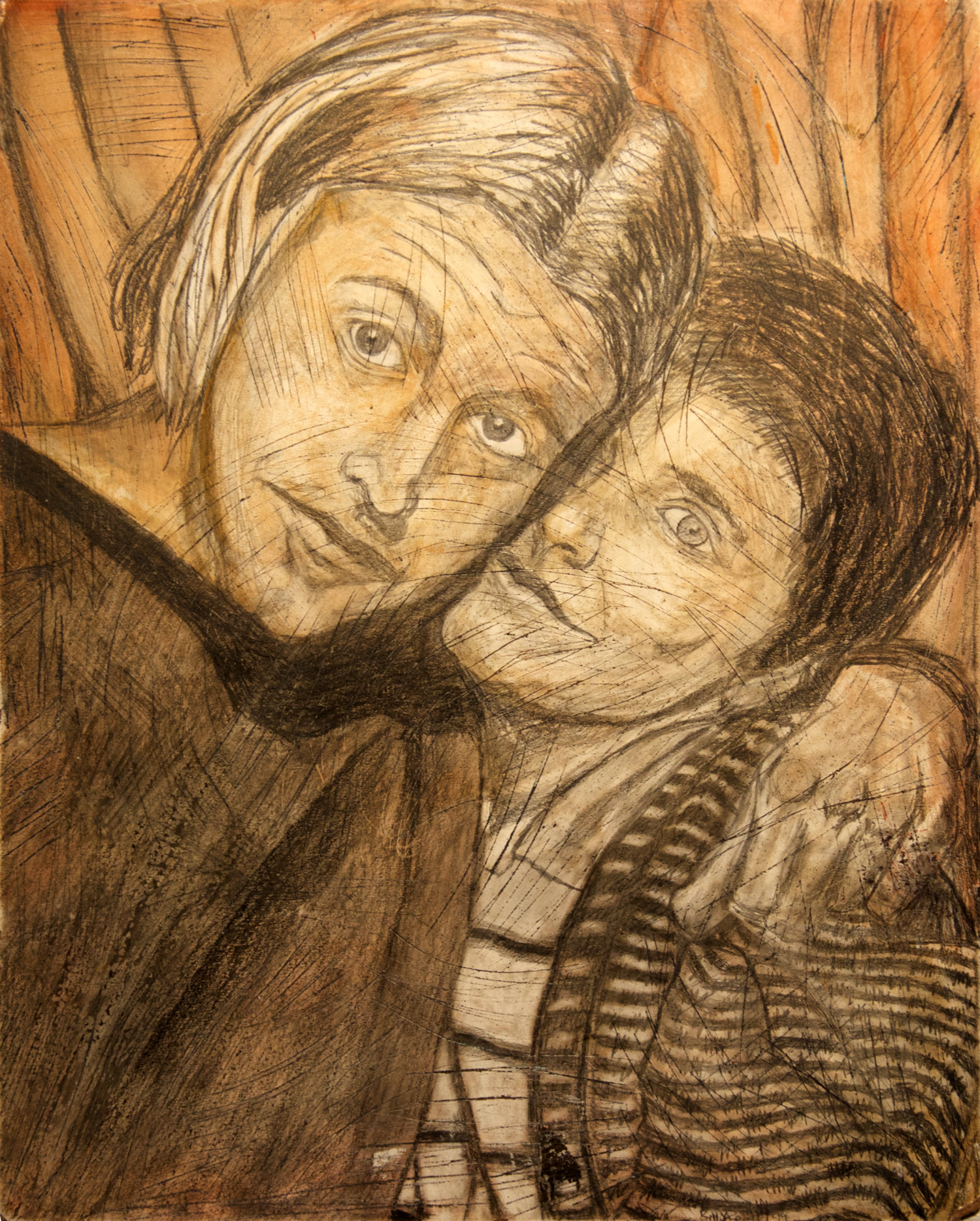 Billy & Tara portrait drawing, by Billy Reiter