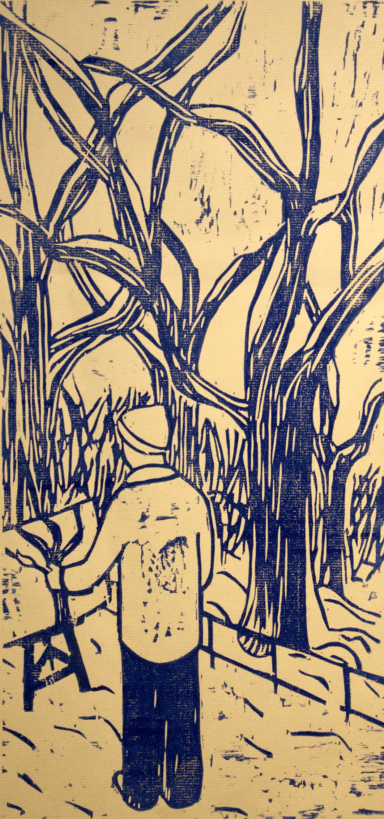 Billy woodcut print, by Tara Marolf