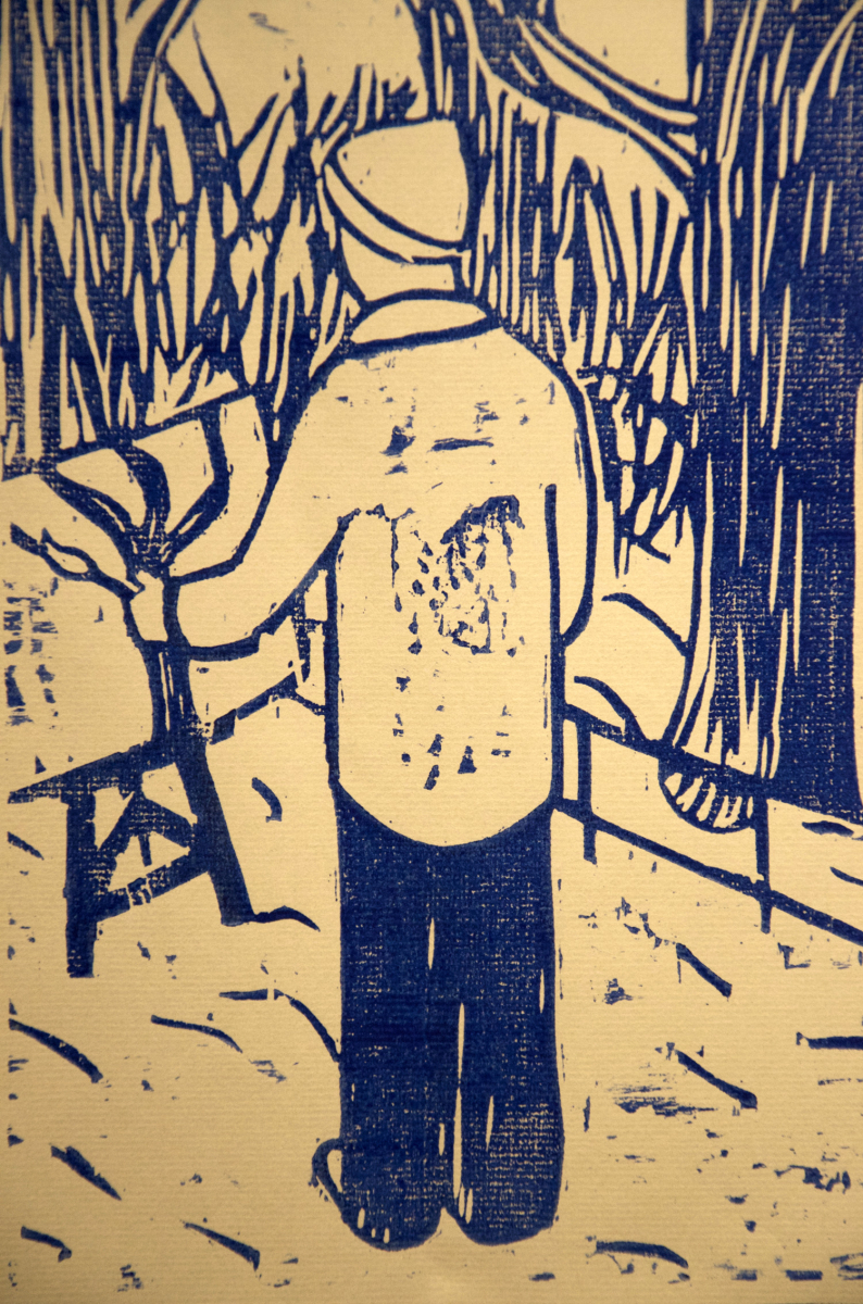 Billy woodcut print, by Tara Marolf