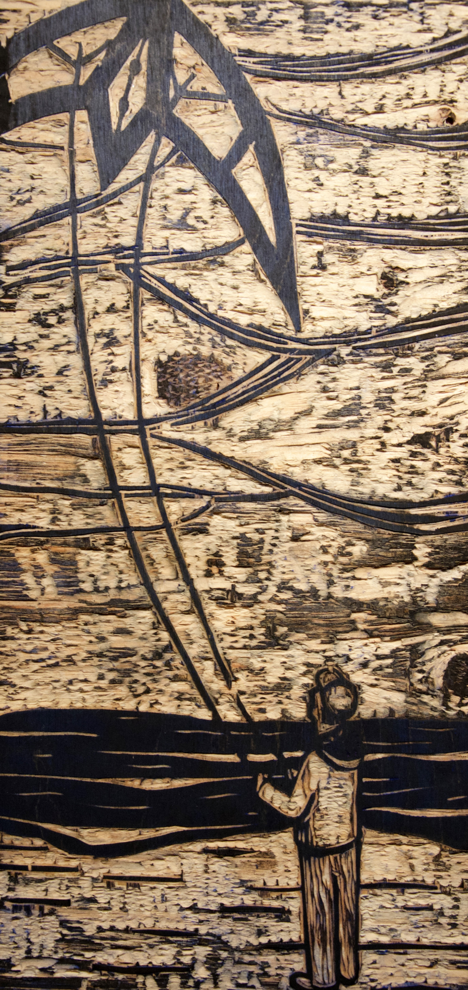 Dad woodcut print, by Tara Marolf
