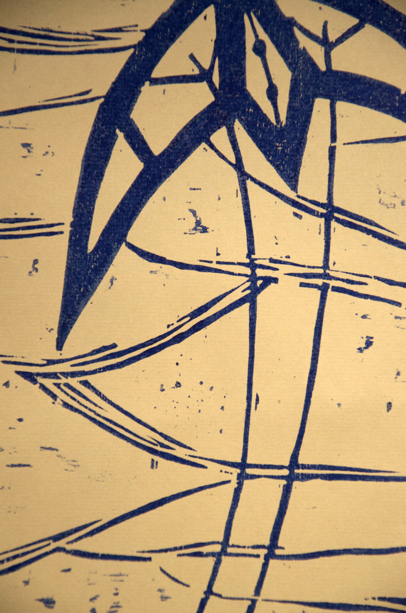 Dad woodcut print, by Tara Marolf
