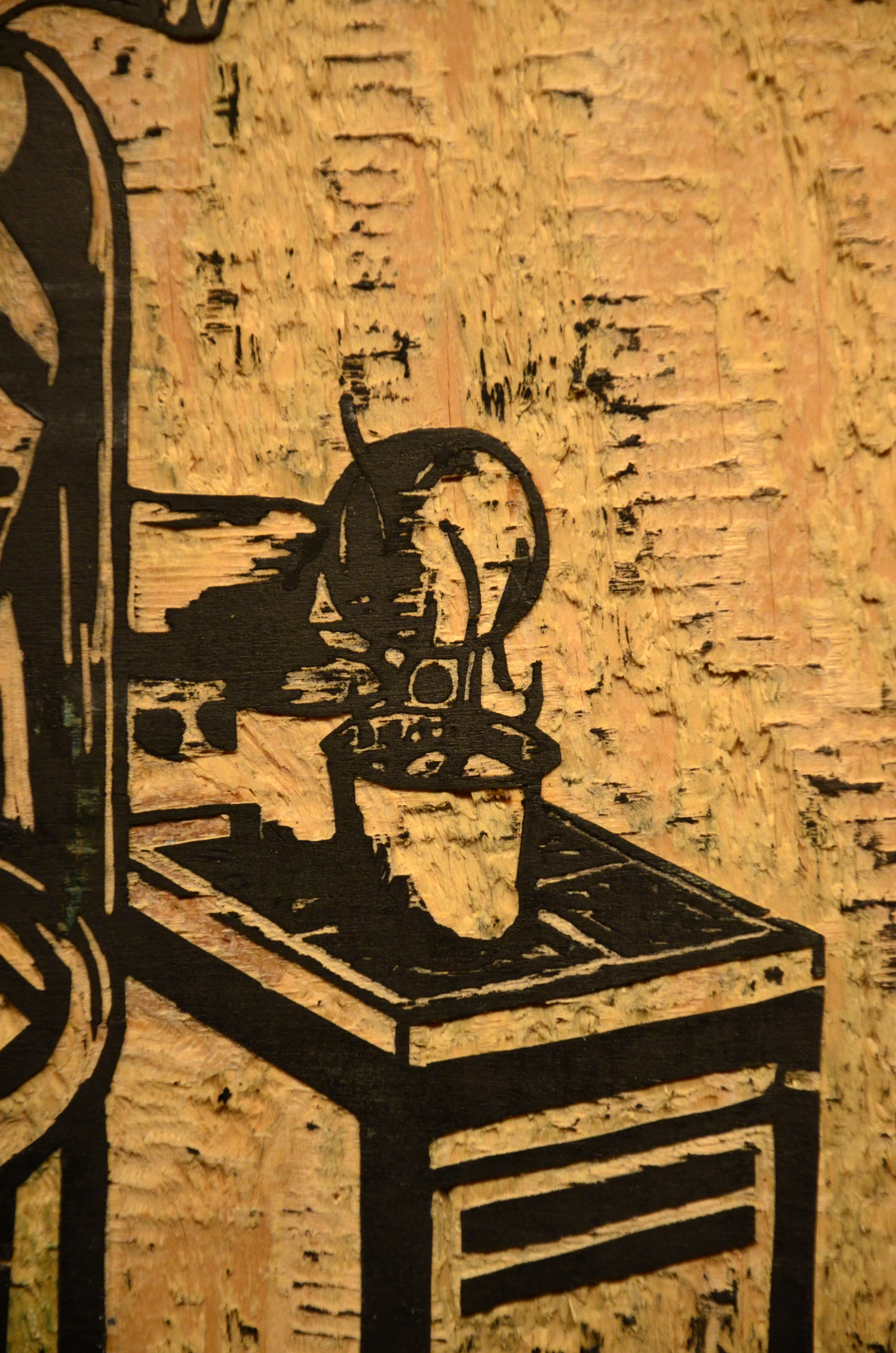 Dinner's Ready woodcut print, by Tara Marolf