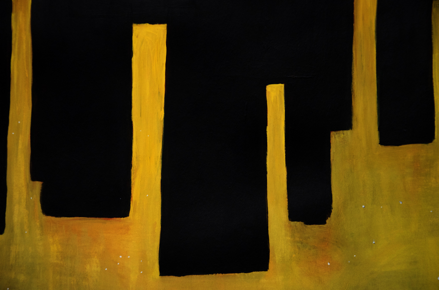Evacuation #1 gouche and acrylic painting, by Billy Reiter
