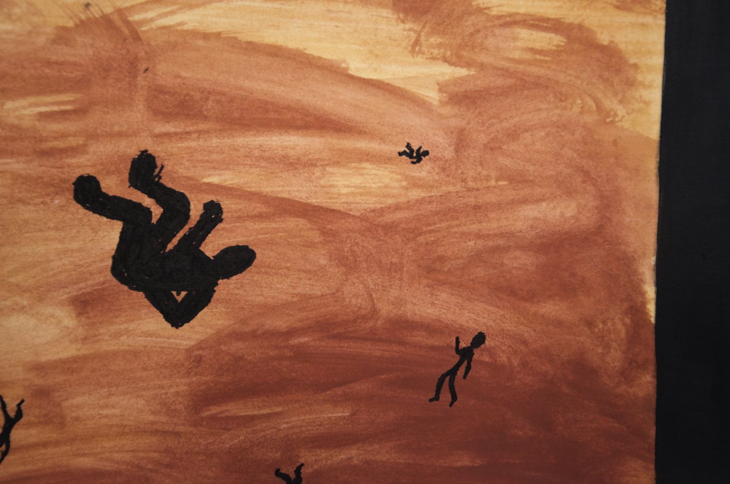 Evacuation #2 gouche and acrylic painting, by Billy Reiter