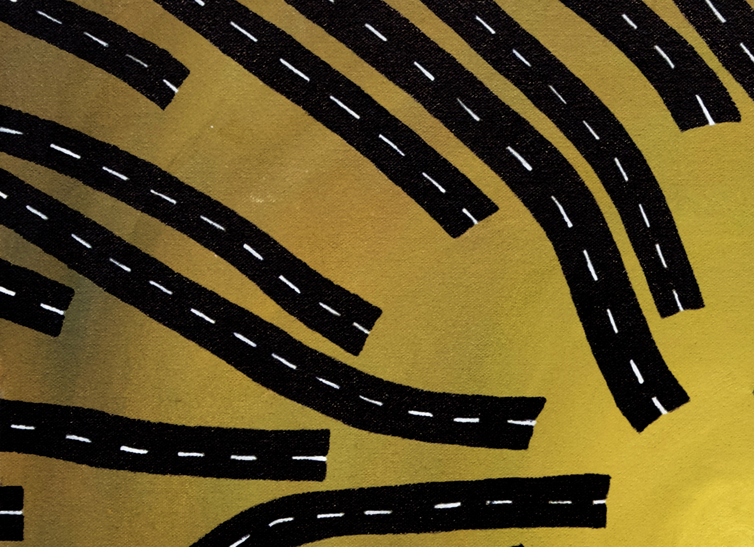 Every Road Leads Here #1 gouche and acrylic painting, by Billy Reiter