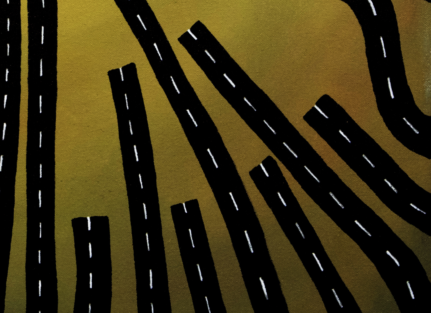 Every Road Leads Here #1 gouche and acrylic painting, by Billy Reiter