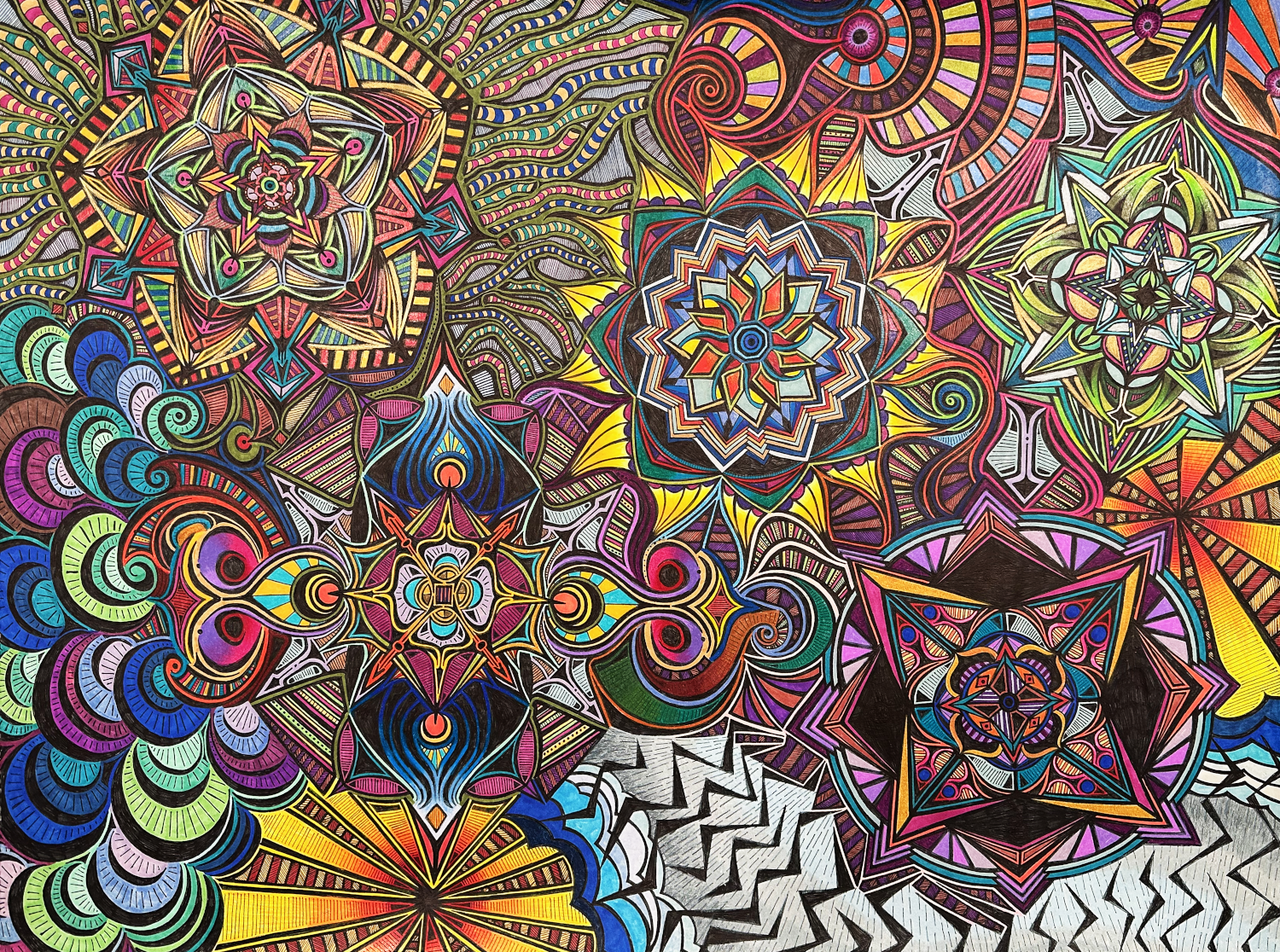 Flowers #12 drawing, by Tara Marolf