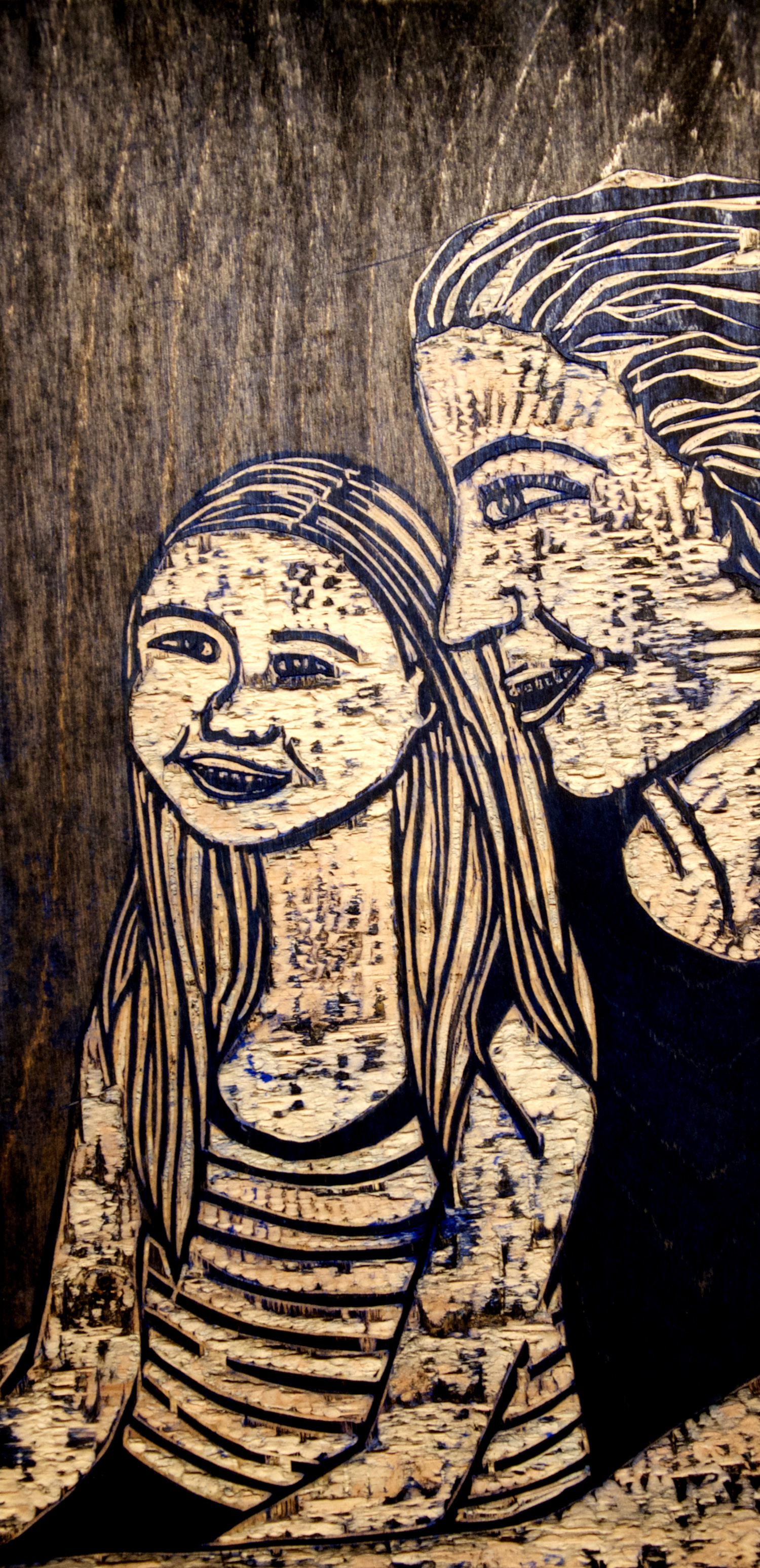 Mom woodcut print, by Tara Marolf