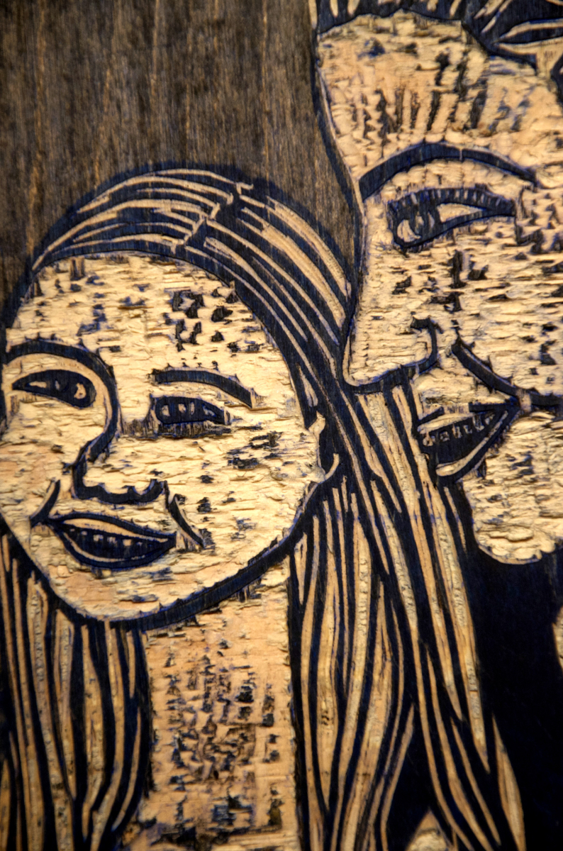 Mom woodcut print, by Tara Marolf