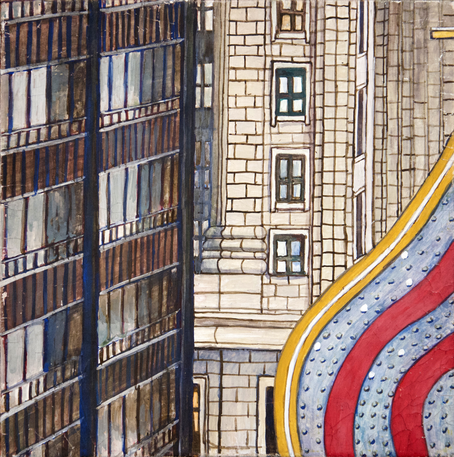 Randolph Street Trio (Chicago) gouche painting, by Billy Reiter