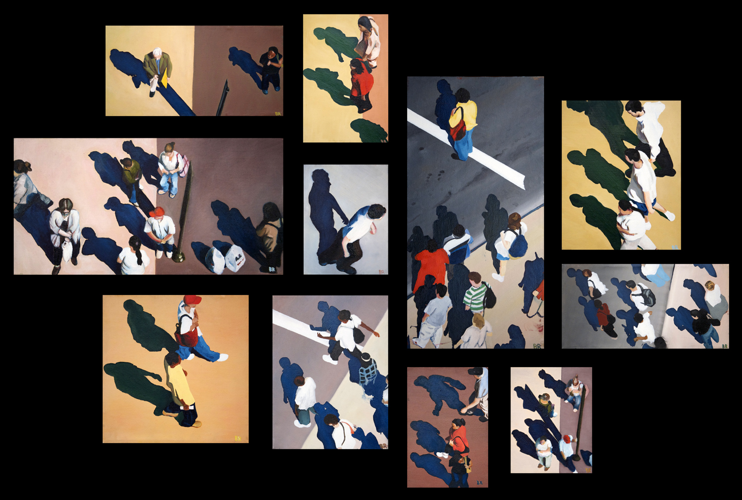 Sidewalk People, oil paintings (Chicago), by Billy Reiter