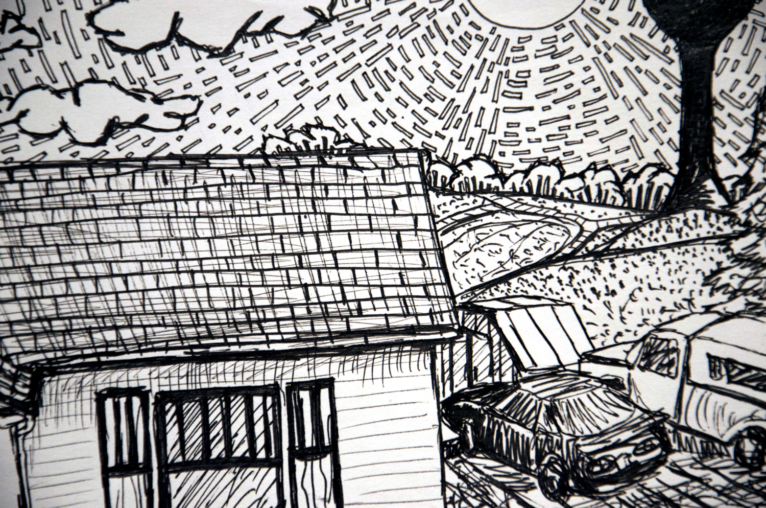 Tara's House - Summer drawing, by Billy Reiter