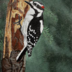 Downy Woodpecker gouche painting, by Billy Reiter