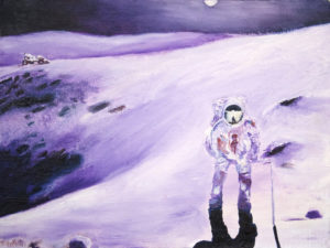 Moon Man oil painting, by Billy Reiter