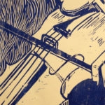 Me, woodcut print, by Tara Marolf