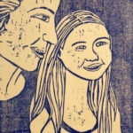 Mom woodcut print, by Tara Marolf