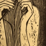 Sister woodcut print, by Tara Marolf