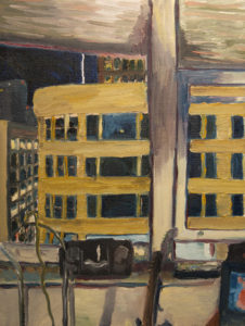 13th Floor, 7 West Madison, oil paint on canvas, 9"x12", © 2002 Billy Reiter