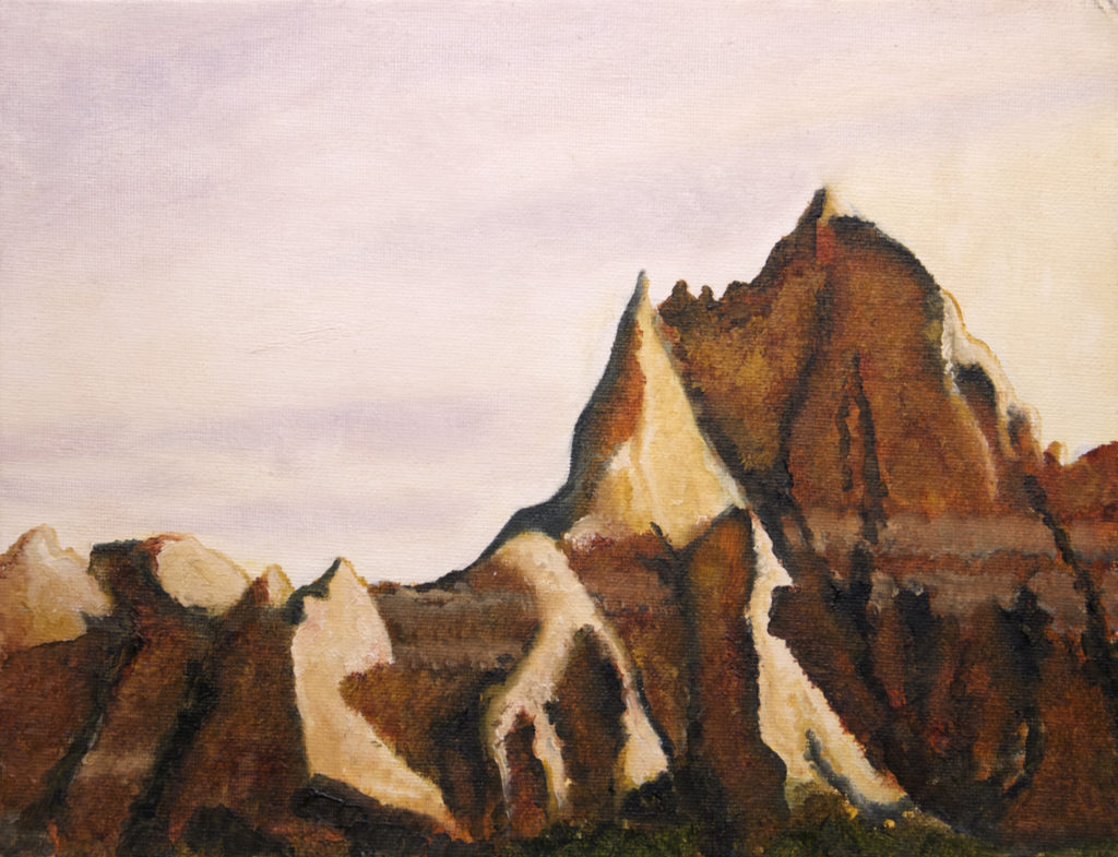 Badlands, oil paint on canvas, 11"x8.5", © 2001 Billy Reiter
