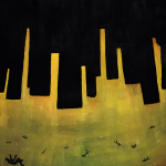 Evacuation #1 gouche and acrylic painting, by Billy Reiter