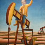 Midnight Cowboy oil painting (GW Bush political satire), by Billy Reiter