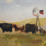 Nebraska Cows oil painting, by Billy Reiter