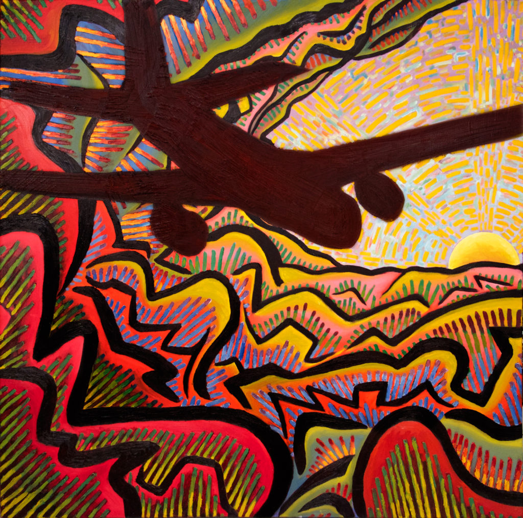 The New Fear In Air Travel, oil paint on canvas, 36″x36″, © 2001 Billy Reiter