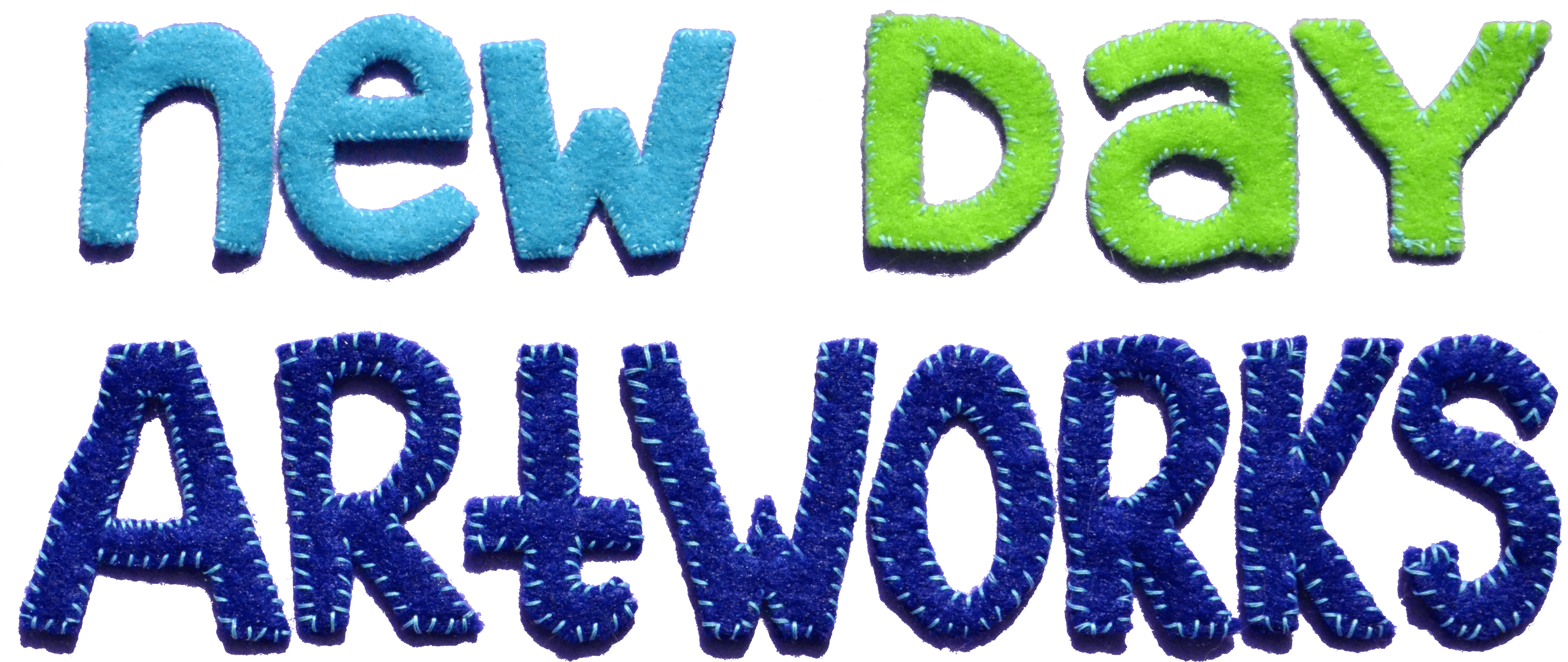 New Day ArtWorks blue and green felt logo