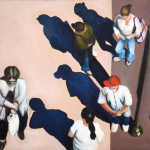 Sidewalk People #10 oil painting (Chicago), by Billy Reiter