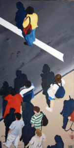 Sidewalk People #11, oil paint on canvas, © 2002 Billy Reiter