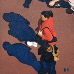 Sidewalk People #3 oil painting (Chicago), by Billy Reiter