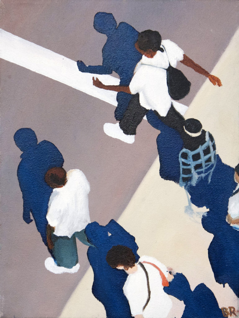 Sidewalk People #5, oil paint on canvas, © 2002 Billy Reiter