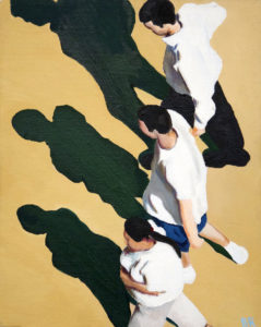 Sidewalk People #9, oil paint on canvas, © 2002 Billy Reiter