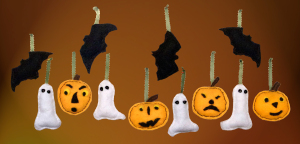 Halloween Ornaments felt craft, by Tara Marolf