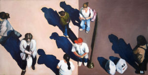 Sidewalk People #10 oil painting (Chicago), by Billy Reiter