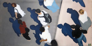 Sidewalk People #2 oil painting (Chicago), by Billy Reiter