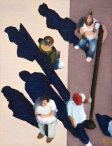 Sidewalk People #7 oil painting (Chicago), by Billy Reiter