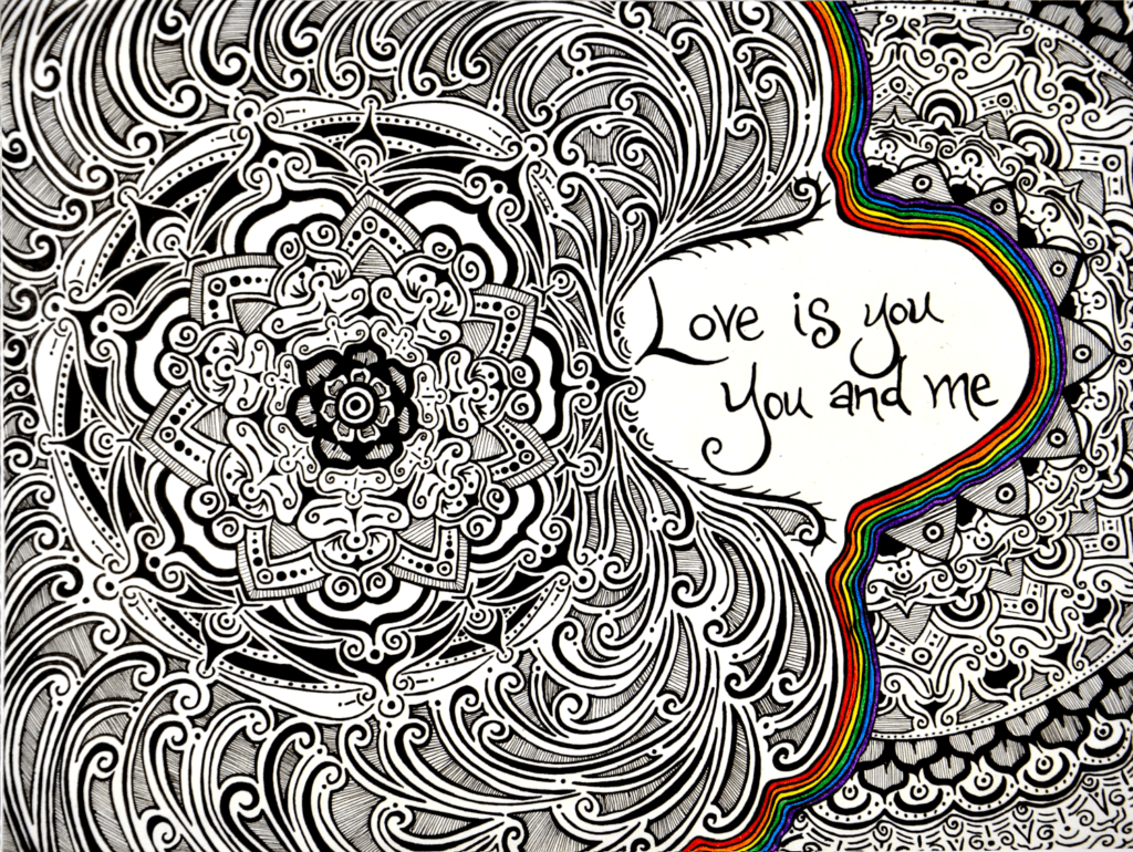 Love Is You, pen and colored pencil on paper, 8.5″x11″, © 2017 Tara Marolf